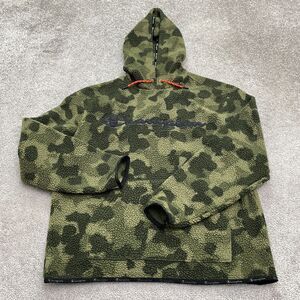 Champion Fleece Camo Sherpa Hoodie Sweatshirt Mens Medium Green Camouflage Hunt